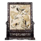Qing Dynasty Framed Silk Panel
