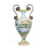 Large Scale Italian Painted Porcelain Urn