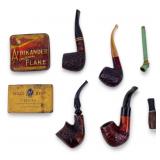 Vintage Tobacco Pipes + Tobacco Tins