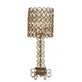 Gilt Twisted Metal & Faceted Glass Accent Lamp