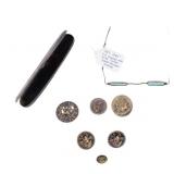 Civil War Era Metal Buttons (6) + Sniper Glasses