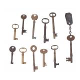 Vintage Brass Victorian, P.R.R, & Other Keys (11)