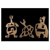 Mathias Goeritz Gilt Wood Wall Art Set / Trio
