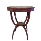 Leather Top Accent Table (KI#20)