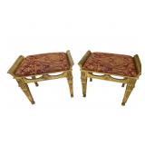 Pair of Gilded Neoclassical Slipper Stools (KI#22)