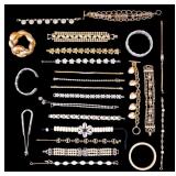 M.O.P., Pearlescent, & Rhinestone Bracelets (25)