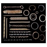 Gold / Silver Tone Chain & Bangle Bracelets (23)