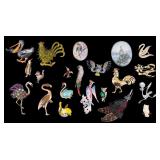 Avon, MCJ, Rhinestone & Painted Bird Brooches (21)