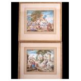 Pair of 18th C Watercolor Paintings