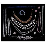 Vintage Faceted Bead Necklaces and Earrings