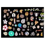Kramer, Avon, Coro, Floral & Figural Brooches (50)