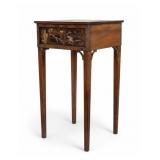 Chinese / Asian Wood Side Table w/ Inlay