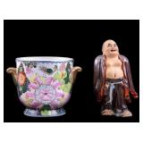 Republic Buddha Figurine & Tobacco Leaf Jar