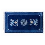 Chinese Peking Rug w/ Dragon & Flower Vase Design