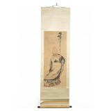 Shouxing Celestial God Watercolor on Silk Scroll