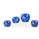 Four Blue & White Chinese Ginger Jars (4)