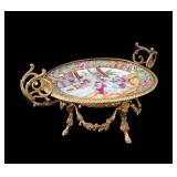 Bronze & Porcelain Plate Medallion Centerpiece