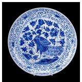 Qing Dynasty Blue and White Porcelain Plate