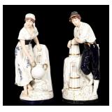 Large Pair Royal Dux Figures at the Well (2)