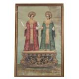 Antique Framed Color Lithograph