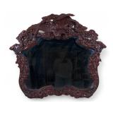 Japanese Carved Wood Wall Mirror