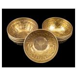 Antique Islamic Copper Bowl Set