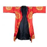 Chinese Satin Embroidered Reversible Robe