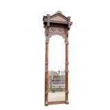 Carved Walnut Victorian Pier Mirror