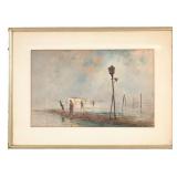 Seascape Carlo Follini (IT 1848 -1938) Watercolor