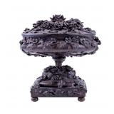 Carved Floral French Pedestal Trinket Box