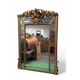 Gilt Wood Mirror w/ Cherubs & 8 Mirror Panels