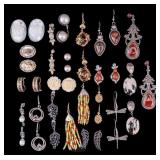 Mahogany Obsidian, Amber, & More Sterling Earrings