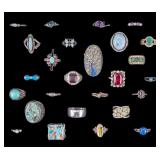 Turquoise, Larimar, Lapis, & More Sterling Rings