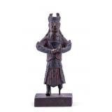 Chinese Carved Wood and Painted Figurine