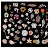 Trifari, Weiss, Monet, & More Floral Brooches (47)