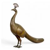 Copper Peacock Statue w/ Inlay Design