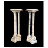 Pair of White Marble Pedestals (KI#24)