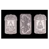 Tibetan Metal Gautama, Guanyin, & Dragon Amulets