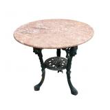 Cast Iron Tripod Stone Top Patio Table