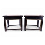 Chinoiserie Asian Influence End Tables (Pair)