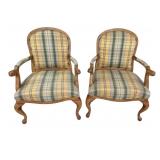 Pair Ethan Allen French Country Arm Chairs KI#25