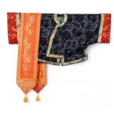 Chinese Silk and Velvet Short Robe