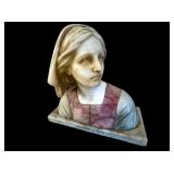 Besgi Italian Marble Bust of Jeanne d