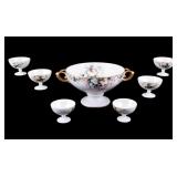 Rosenthal Punchbowl w/ 6 Matching Cups