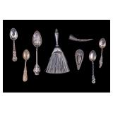 Sterling Silver Spoons (5), Bookmark, Brush & More