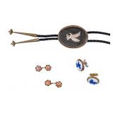 Sterling Eagle Bolo Tie + Cufflinks (2 Pairs)