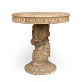 Heavily-Carved Italian Painted Round Table