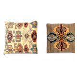 Buddhist Vajra/Dorje Pillow + Persian Kilim Pillow