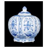 Chinese Blue & White Pumpkin Ginger Jar