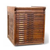 Vintage Oak Printers Cabinet